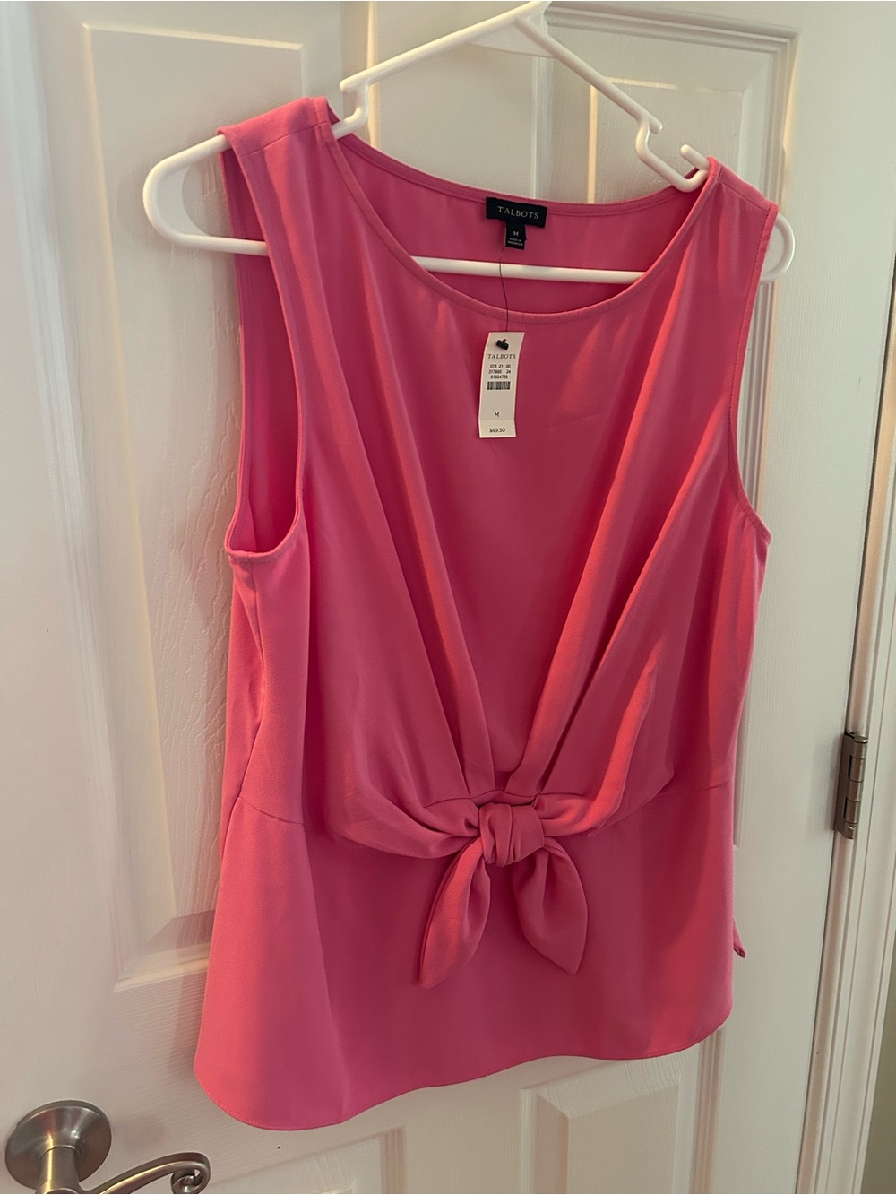 Talbots Pink Tie-Front Sleeveless Top New with tags